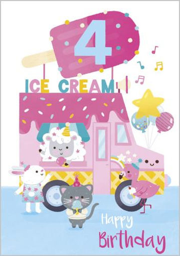 Picture of HAPPY 4TH BIRTHDAY ICE-CREAM